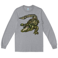 Heather Grey alligator Long Sleeve Tee - BarkalooDesign