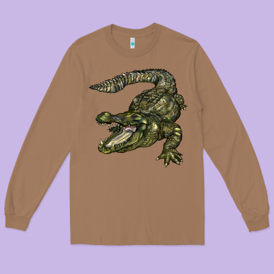Alligator Long Sleeve Tee Designed By Barkaloodesign