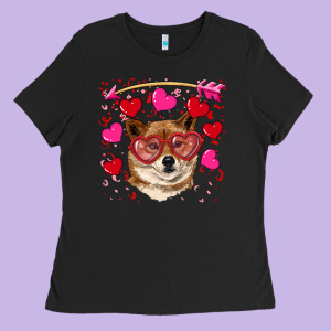Valentine's Shiba Inu Ladies Tee Designed By Ranaportraitstore