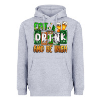 Heather Grey St. Patrick's Eat drink and be Irish Heavyweight Hoodie - OliviaCreatesArt