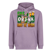 Lavender St. Patrick's Eat drink and be Irish Heavyweight Hoodie - OliviaCreatesArt