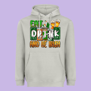 St. Patrick's Eat Drink And Be Irish Heavyweight Hoodie Designed By Oliviacreatesart