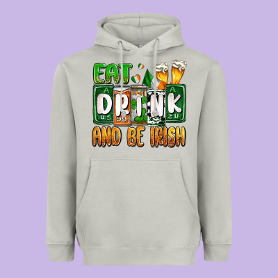 St. Patrick's Eat Drink And Be Irish Heavyweight Hoodie Designed By Oliviacreatesart