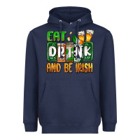 Navy St. Patrick's Eat drink and be Irish Heavyweight Hoodie - OliviaCreatesArt
