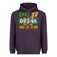 Plum St. Patrick's Eat drink and be Irish Heavyweight Hoodie - OliviaCreatesArt