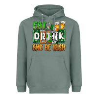 Sage St. Patrick's Eat drink and be Irish Heavyweight Hoodie - OliviaCreatesArt