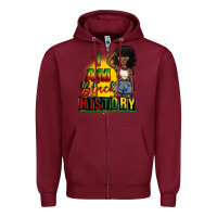 Burgundy i am black history juneteenth Zipper Hoodie - CowGirlArtShop