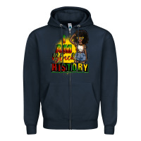 Navy i am black history juneteenth Zipper Hoodie - CowGirlArtShop
