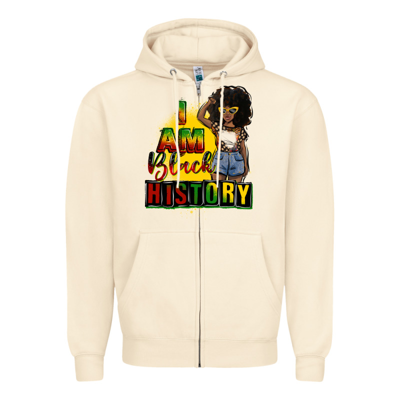 I Am Black History Juneteenth Zipper Hoodie by CowGirlArtShop | Teevron