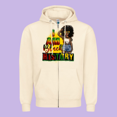 I Am Black History Juneteenth Zipper Hoodie Designed By Cowgirlartshop