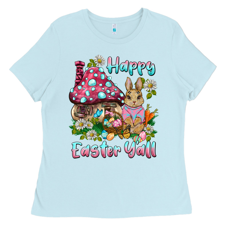 Happy Easter Y'all Rabbit Ladies Tee by BarkalooDesign | Teevron