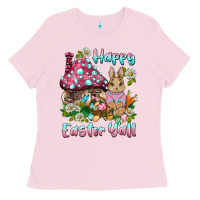 Bubblegum Pink happy easter y'all rabbit Ladies Tee - BarkalooDesign