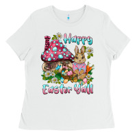 White happy easter y'all rabbit Ladies Tee - BarkalooDesign