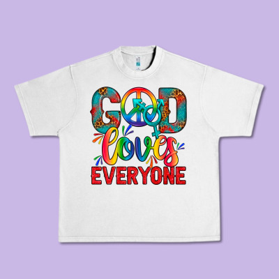 Lgbtq+ God Loves Everyone Urban Heavy Tee Designed By Bundleandbundleshop
