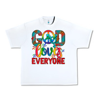 White LGBTQ+ God Loves Everyone Urban Heavy Tee - BundleAndBundleShop