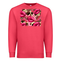 Cardinal Valentine's Day pink plaid red glitter cowhide Premium Sweatshirt - FaDigitalArtStudio