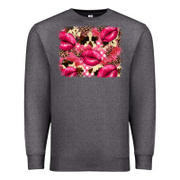 Charcoal Heather Valentine's Day pink plaid red glitter cowhide Premium Sweatshirt - FaDigitalArtStudio