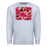 Heather Grey Valentine's Day pink plaid red glitter cowhide Premium Sweatshirt - FaDigitalArtStudio