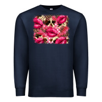 Navy Valentine's Day pink plaid red glitter cowhide Premium Sweatshirt - FaDigitalArtStudio