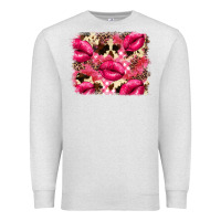 Oatmeal Heather Valentine's Day pink plaid red glitter cowhide Premium Sweatshirt - FaDigitalArtStudio