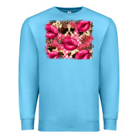 Ocean Blue Valentine's Day pink plaid red glitter cowhide Premium Sweatshirt - FaDigitalArtStudio