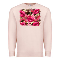 Pale Pink Valentine's Day pink plaid red glitter cowhide Premium Sweatshirt - FaDigitalArtStudio