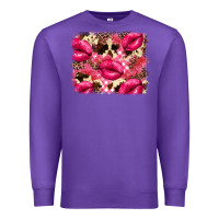 Purple Valentine's Day pink plaid red glitter cowhide Premium Sweatshirt - FaDigitalArtStudio