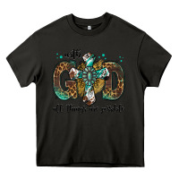 Asphalt with god all things are possible gemstone cross Heavy Core Tee - Jasminsmagicworld