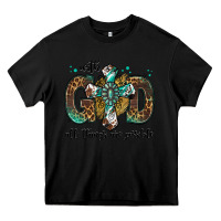 Black with god all things are possible gemstone cross Heavy Core Tee - Jasminsmagicworld