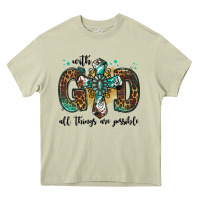 Mossy with god all things are possible gemstone cross Heavy Core Tee - Jasminsmagicworld