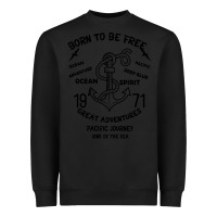 Black Born To Be Free Sea Heavyweight Sweatshirt - Bettercallsaul