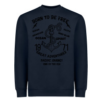 Navy Born To Be Free Sea Heavyweight Sweatshirt - Bettercallsaul