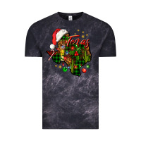 Cloud Black Christmas Texas map Vintage Tee - NancyCooperArtShop