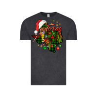 Vintage Black Christmas Texas map Vintage Tee - NancyCooperArtShop