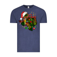 Vintage Denim Christmas Texas map Vintage Tee - NancyCooperArtShop