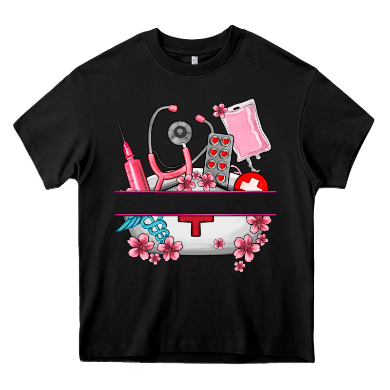 Custom Name Nurse Hat And Elements Heavy Core Tee by AdoDesignShop | Teevron