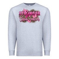 Heather Grey Stronger than Cancer Premium Sweatshirt - FaDigitalArtStudio