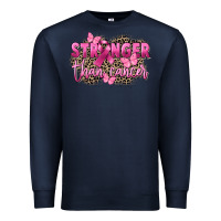 Navy Stronger than Cancer Premium Sweatshirt - FaDigitalArtStudio