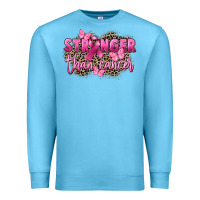 Ocean Blue Stronger than Cancer Premium Sweatshirt - FaDigitalArtStudio