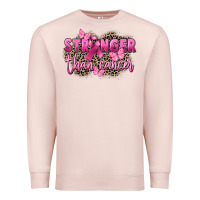 Pale Pink Stronger than Cancer Premium Sweatshirt - FaDigitalArtStudio
