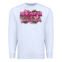 White Stronger than Cancer Premium Sweatshirt - FaDigitalArtStudio