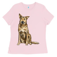 Bubblegum Pink chinook dog Ladies Tee - LillyAllenDesigns