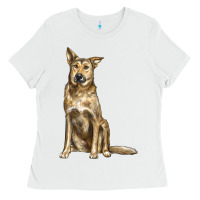 White chinook dog Ladies Tee - LillyAllenDesigns
