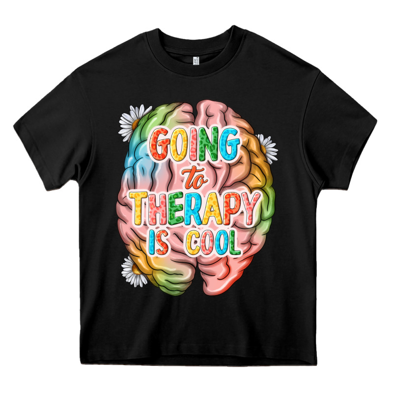 Going To Therapy Is Cool Heavy Core Tee by NancyCooperArtShop | Teevron