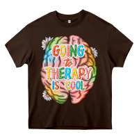 Chocolate Brown going to therapy is cool Heavy Core Tee - NancyCooperArtShop