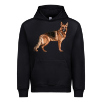 Black German Shepherd Dog Illustrations Urban Hoodie - LillyAllenDesigns
