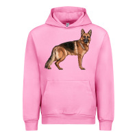 Fuchsia Pink German Shepherd Dog Illustrations Urban Hoodie - LillyAllenDesigns