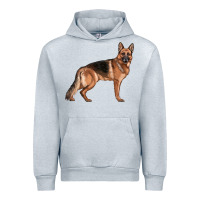 Heather Grey German Shepherd Dog Illustrations Urban Hoodie - LillyAllenDesigns