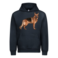 Navy German Shepherd Dog Illustrations Urban Hoodie - LillyAllenDesigns