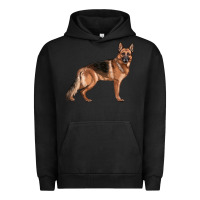 Pigment Black German Shepherd Dog Illustrations Urban Hoodie - LillyAllenDesigns